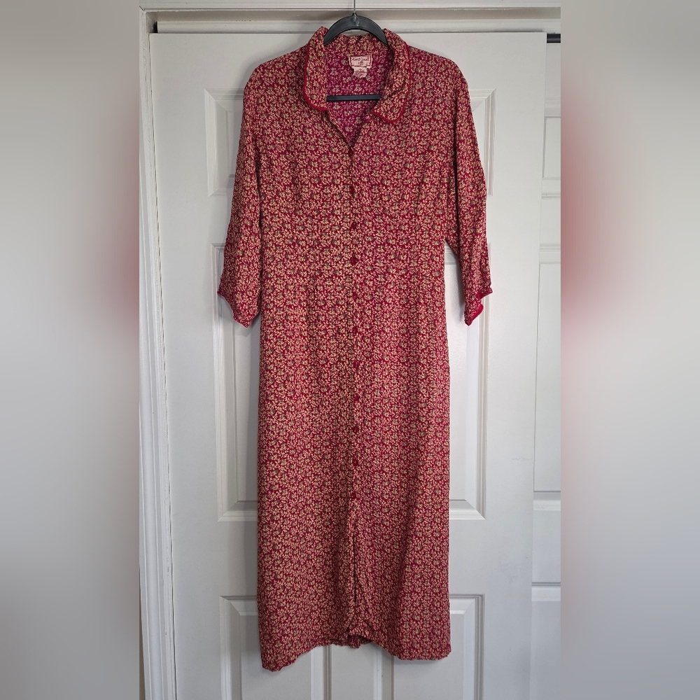April Cornell Red Floral Midi Dress